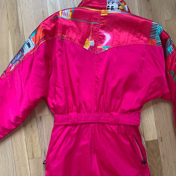 Vintage Skiing Jumpsuit 1980s 5th Avenue Italy Pink Retro Onesie US4 - Picture 13 of 13